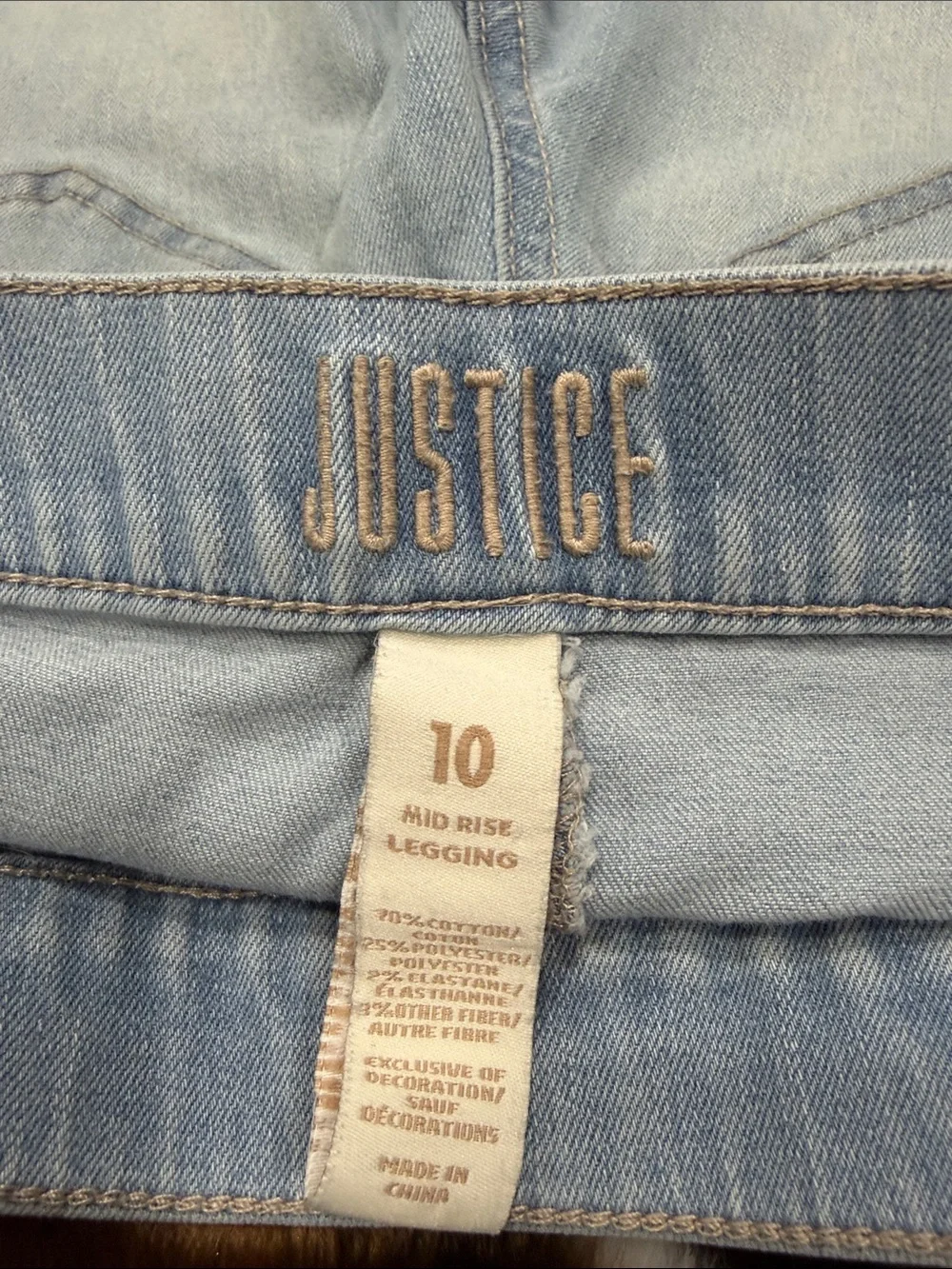 Justice Light Blue Distressed Girls' Ankle Jeans